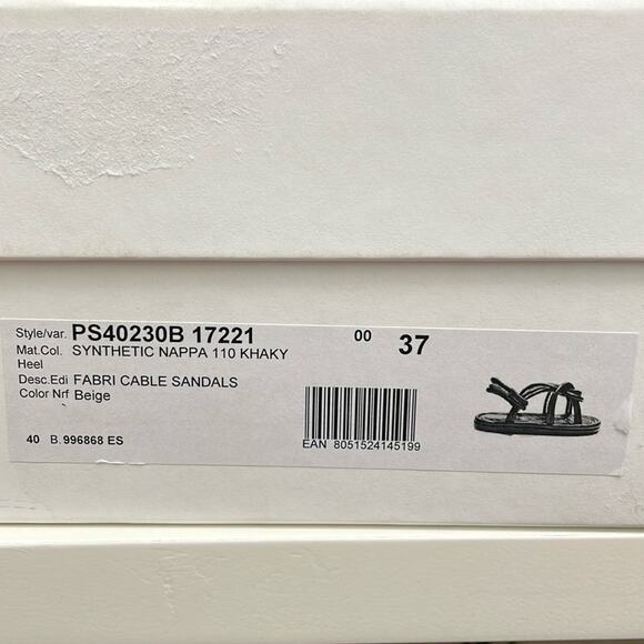 NWT Women’s Proenza Schouler Fabri Cable Sandal Flat Khaky Beige Sz US 7 EU 37 - Picture 3 of 15